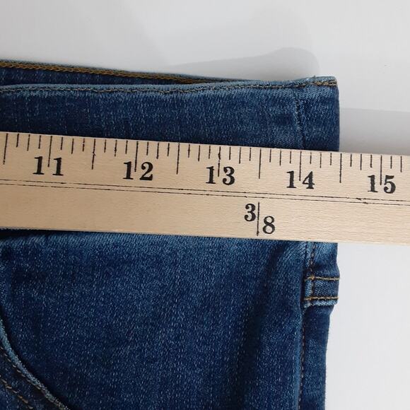Spanx Distressed Skinny Jeans Raw Hem Pull On Pant Dark Wash Denim Womens M - Picture 9 of 11